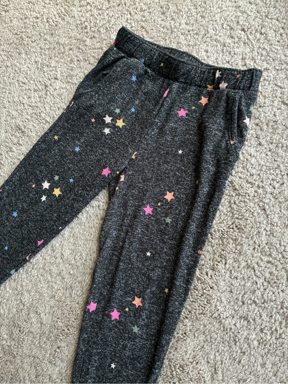 GAP Dark Charcoal Star-Print Light Weight Knit Joggers